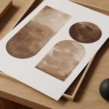 Brown Geo abstract Print
