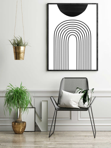 Mono Mid Century Arch Print