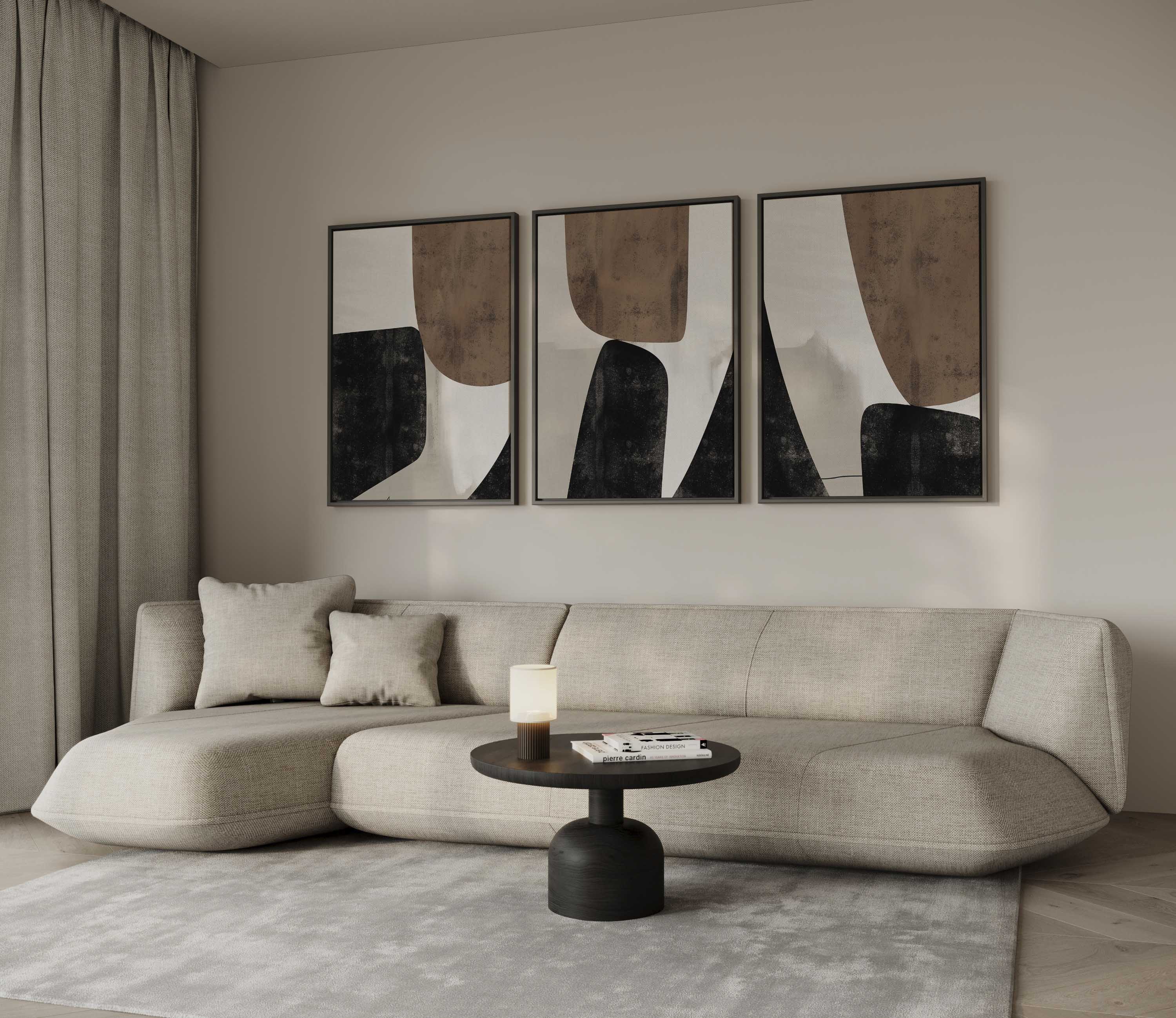 Cara Abstract Set of 3 Prints – D'Luxe Prints