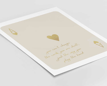 The Cards You Are Dealt Print Beige/Gold