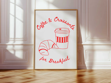 Coffee and Croissants Print