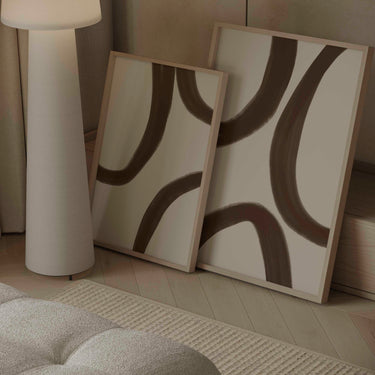 Contour Collection | Curated Pair of 2 Neutral Abstract Prints