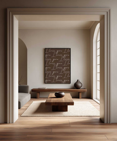 I Love You Italic Script Print