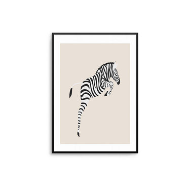 Jumping Zebra Poster