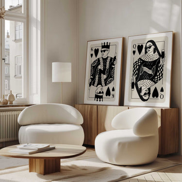 King and Queen Of Hearts Prints Set