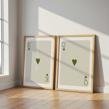 King & Queen of Hearts – Modern Playing Card Print Set