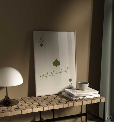 Let It All Work Out Ace of Spades Playing Card Print