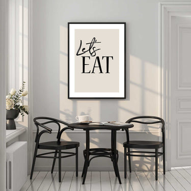 Let's Eat Beige Print