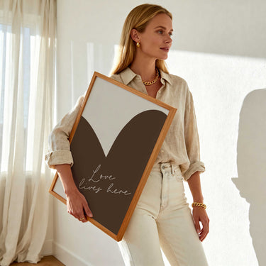 Love Lives Here – Heart Typography Print