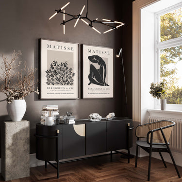 Matisse Pose - Beige Black Print