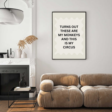 My Monkeys Beige Print