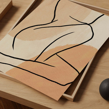 Orange Naked Lines Print