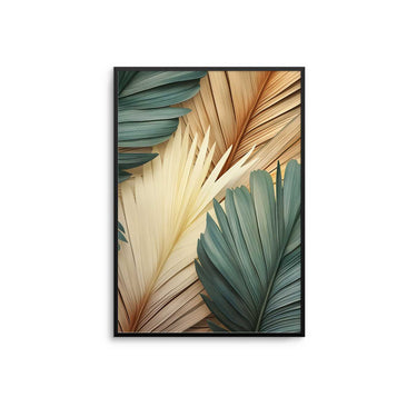Green &  Beige Palms Poster