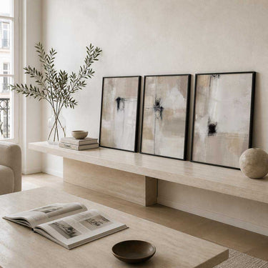 Sahara Neutral Abstract Set of 3 Prints