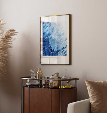 Blue Simple Strokes Print