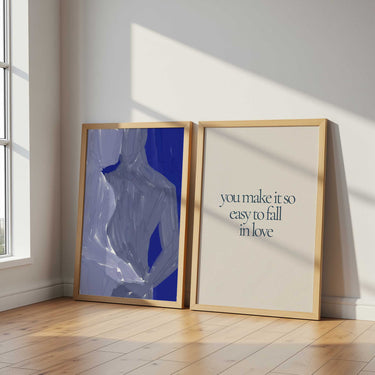 You Make It So Easy to Fall in Love & Cobalt Divide – Curated Print Pair