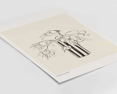 Fleur Striped Vase Print
