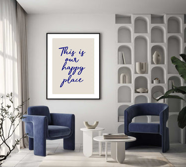 This Is Our Happy Place Print- Blue