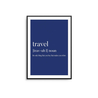 Blue Travel Noun Poster