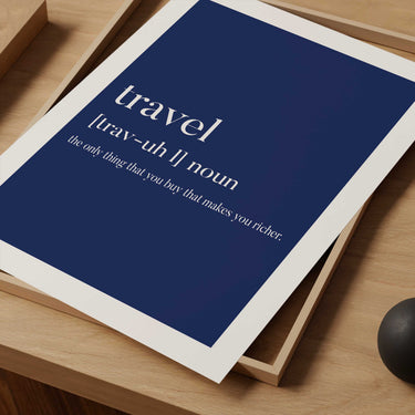 Blue Travel Noun Print