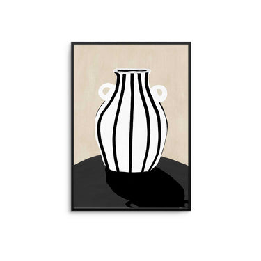 Striped White Vase Poster