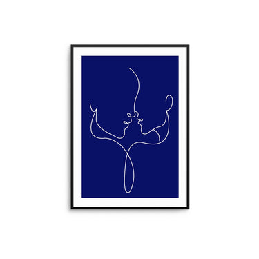 Almost Kiss - Navy - D'Luxe Prints