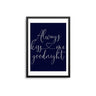 Always Kiss Me Goodnight - Navy - D'Luxe Prints