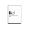 Bed Noun Definition Poster - D'Luxe Prints