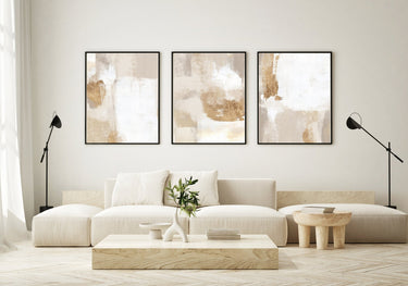 Beige And Gold Abstract I - D'Luxe Prints