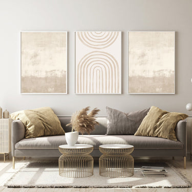 Beige Arch & Abstract Trio Set - D'Luxe Prints