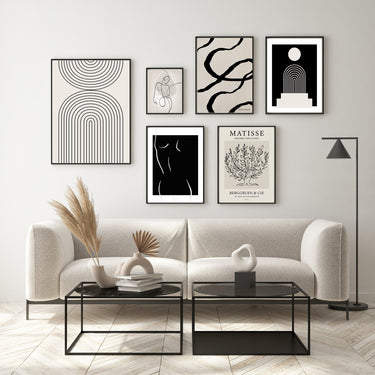 Beige Geo Rain Gallery Set - D'Luxe Prints