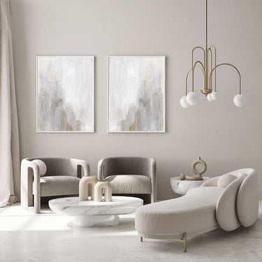 Beige Grey Canvas Abstract II - D'Luxe Prints