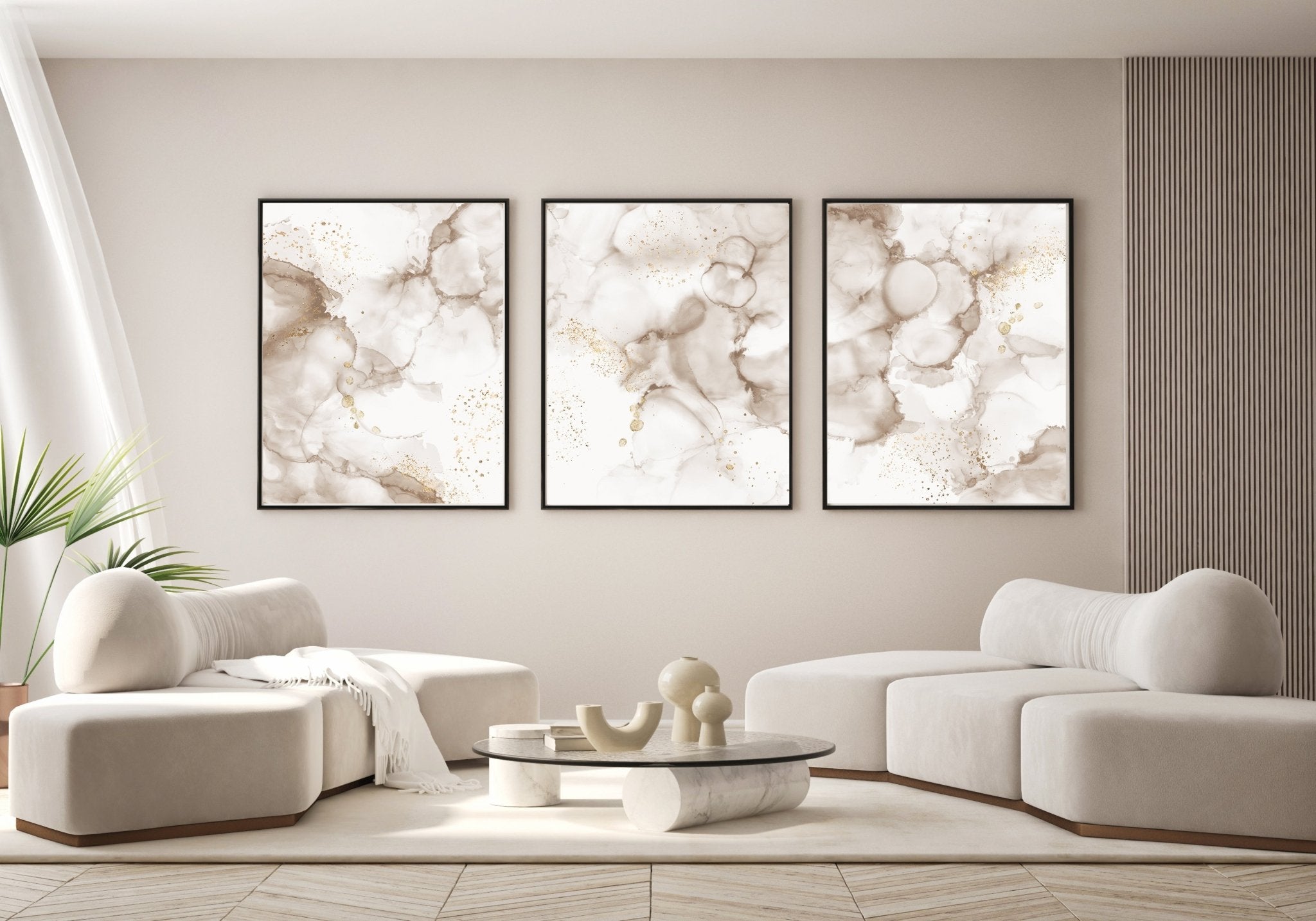 Beige Lava Marble Trio Set - D'Luxe Prints