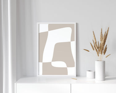Beige Margo Abstract Poster - D'Luxe Prints