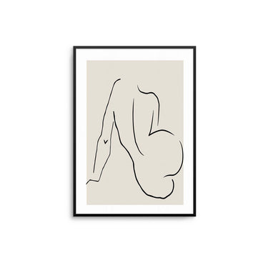 Beige Naked Lines II Poster - D'Luxe Prints