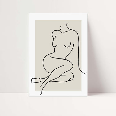 Beige Naked Lines Poster - D'Luxe Prints