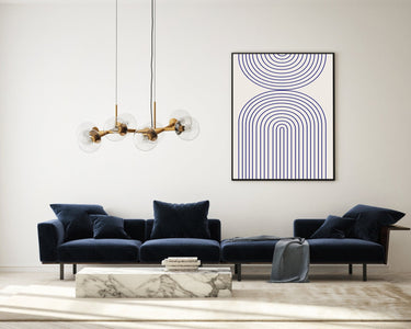 Beige Navy Geo Rainbow - D'Luxe Prints