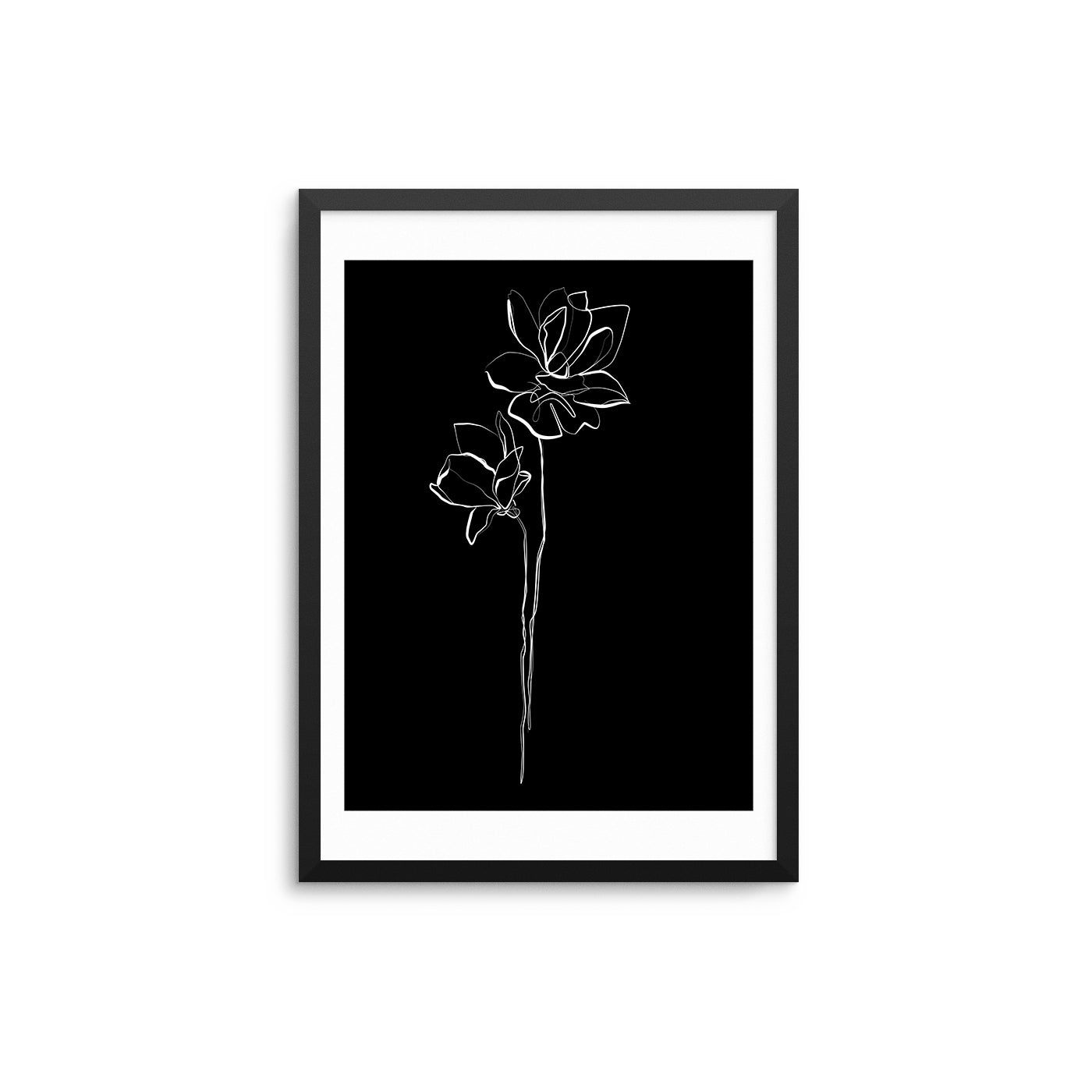 Black Flowers Outline - D'Luxe Prints