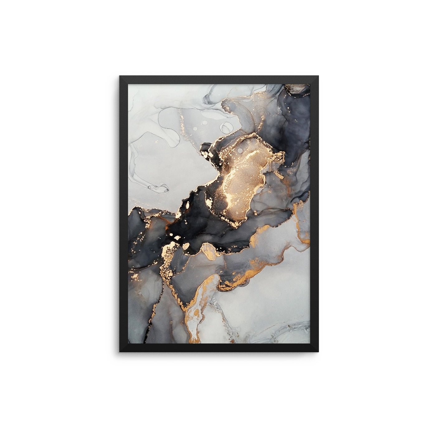 Black Gold Ink Abstract II - D'Luxe Prints