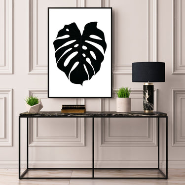Black Monstera Palm Leaf - D'Luxe Prints