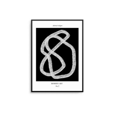 Black White Abstract Line II - D'Luxe Prints