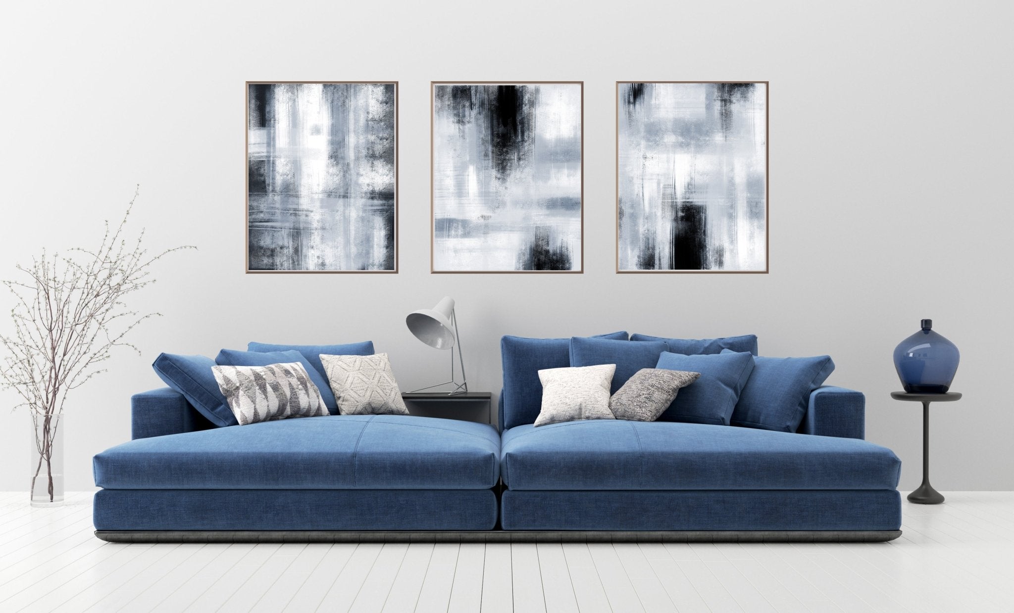 Blue Abstract Trio Set - D'Luxe Prints