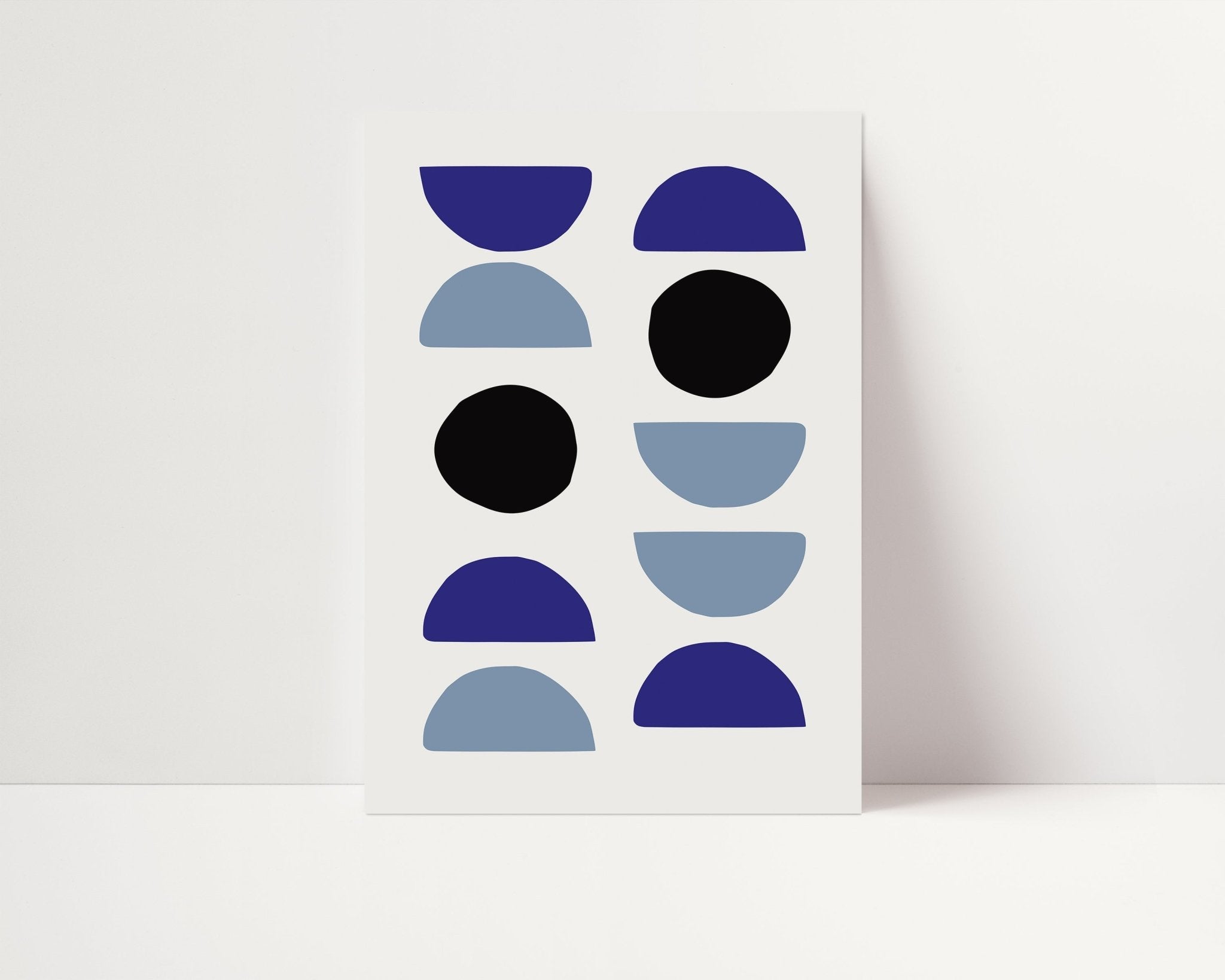 Blue Geo Shapes Poster - D'Luxe Prints
