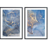 Blue & Gold Ink Abstract Set - D'Luxe Prints