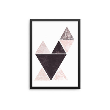 Blush Black Grey Marble Geometric II - D'Luxe Prints