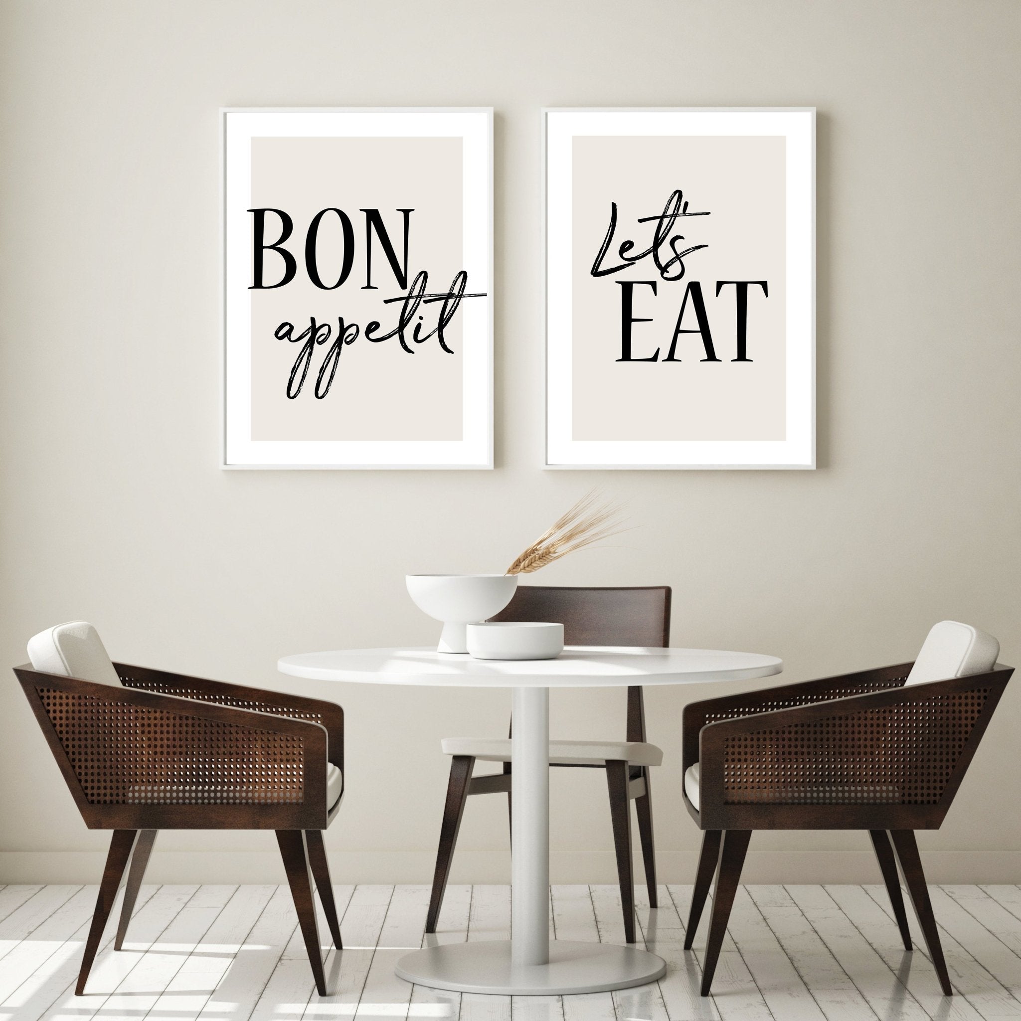 set of 2 bon appetit prints, retro cooking prints,... Bon Appetit | Let's Eat Set of 2 Prints – D'Luxe Prints