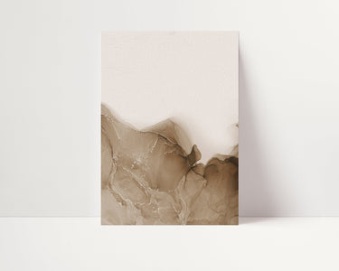 Brown and Beige Ink Abstract I - D'Luxe Prints