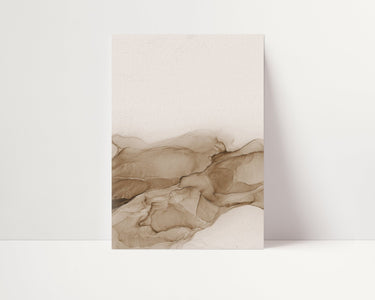 Brown and Beige Ink Abstract II - D'Luxe Prints