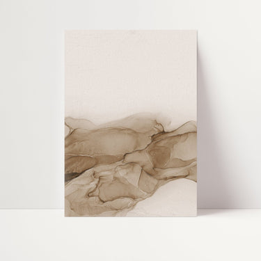 Brown and Beige Ink Abstract II - D'Luxe Prints