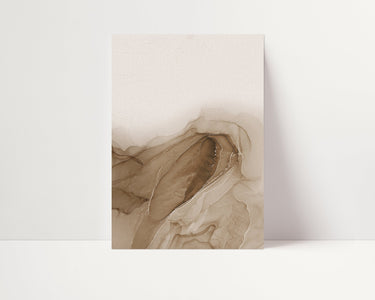Brown and Beige Ink Abstract III - D'Luxe Prints